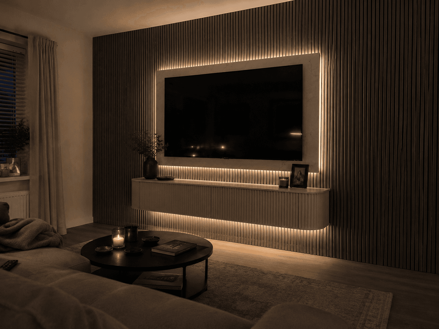 Luxury media wall installation